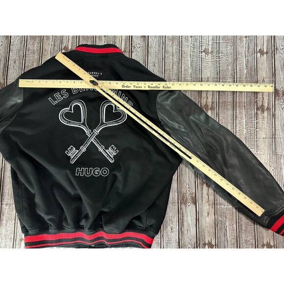 HUGO Boss x LES BENJAMINS Wool Leather Bomber Jacket sz XL NWT MSPR 795 - Picture 8 of 8